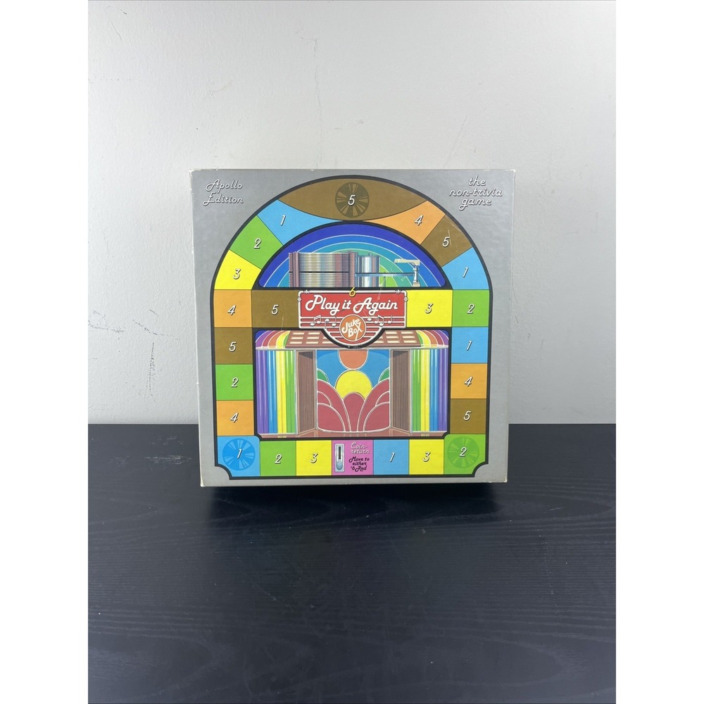 1985 Play It Again Jukebox Board Game Rock Music Trivia Apollo Edition Vintage